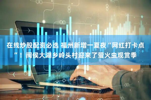 在线炒股配资必选 福州新增一夏夜“网红打卡点”！闽侯大湖乡岭头村迎来了萤火虫观赏季