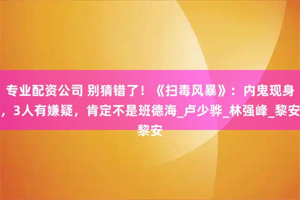 专业配资公司 别猜错了！《扫毒风暴》：内鬼现身，3人有嫌疑，肯定不是班德海_卢少骅_林强峰_黎安